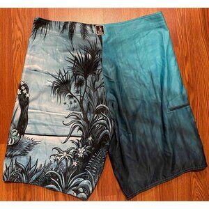 Stylish Blue and Black Board Shorts